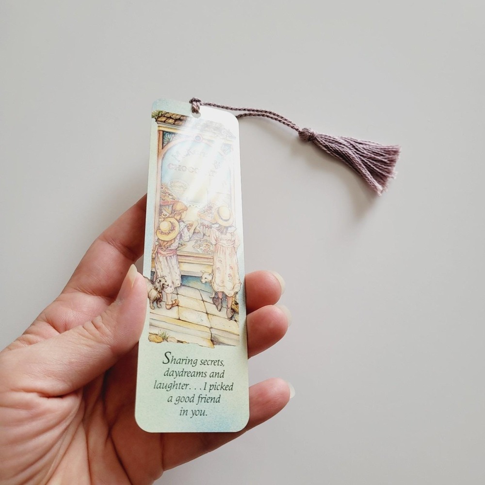 Vintage 90s Kim Jacobs Tassel Bookmark Chocolate Coffee Shop, 1990 Artworks KJ07 - Picture 3 of 13